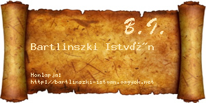 Bartlinszki István névjegykártya